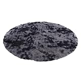 Round Rug for Bedroom, Fluffy Round Rug for Kids Room, Furry Carpet for Teen's Room, Shaggy Circular Rug for Nursery Room, Fuzzy Plush Rug for Dorm, Cute Room Decor for Baby, 60 X 60 cm