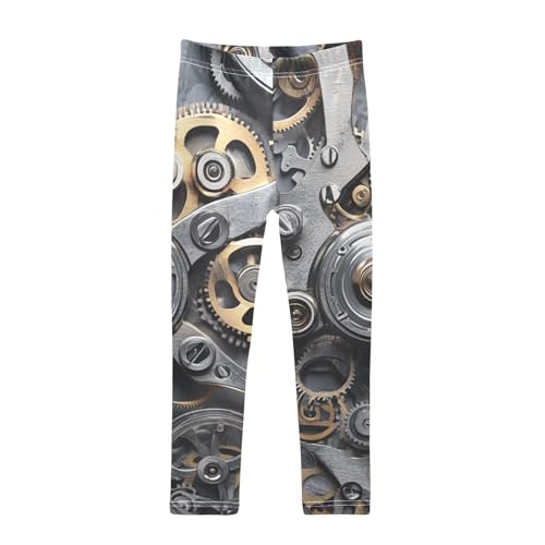 ZZKKO Girls Leggings Metal Collage of Clockwork Toddler Girls Clothes Leggings for Girls Toddler Girls Leggings 3-4T