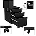 SONGMICS File Cabinet with Lock, Steel Filing Cabinet with 3 Drawer, Mobile Pedestal Cabinet Under Desk, Fully Assembled Except Casters, 20.5 x 15.4 x 23.6 Inches, Black UOFC60BK