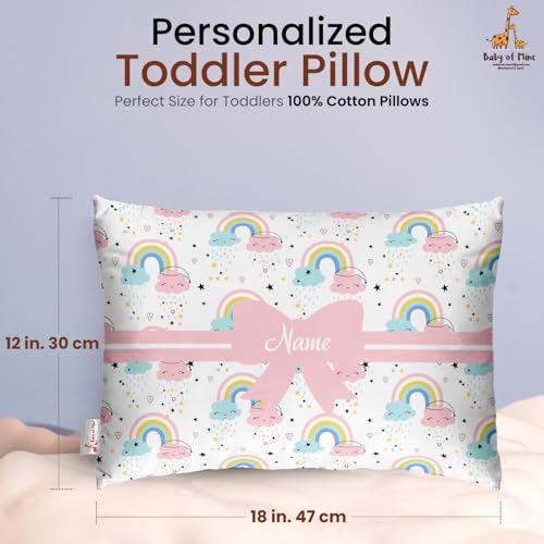 Image of Personalized Pillow for Kids a€ inch Custom Name, Super Soft Cotton Kids Cushion for Infants & Toddlers, 1 Month to 5 Year Olds, Adorable Prints