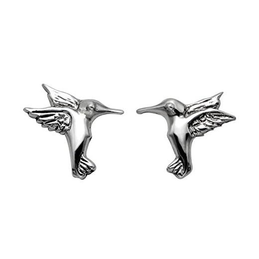 Stainless Steel Fluttering Hummingbird Stud Earrings