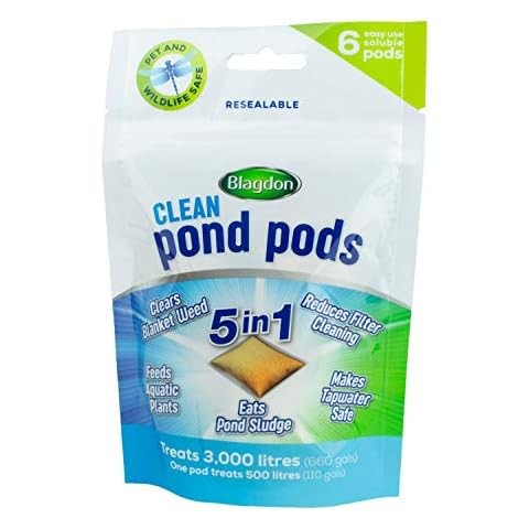 Blagdon Clean Pond Pods, Clears Blanket Weed, Reduces Filter Cleaning, Feeds Aquatic Plants, Eats Pond Sludge, Removes Chlorine, Makes Tap Water Safe, Pet & Wildlife Safe (pack of 6 pods) Cover
