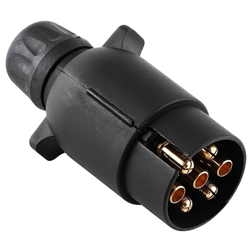 Double Dragon N-Type 7-Pin Trailer Board 12V Plug Towbar Socket Adapter | Waterproof | For Trailer Caravan Truck RV Towbar Towing Auto Lamp & Road Lights Connector