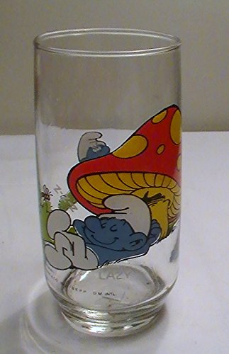 Hardee's 1982 Smurf Character Glasses - Lazy