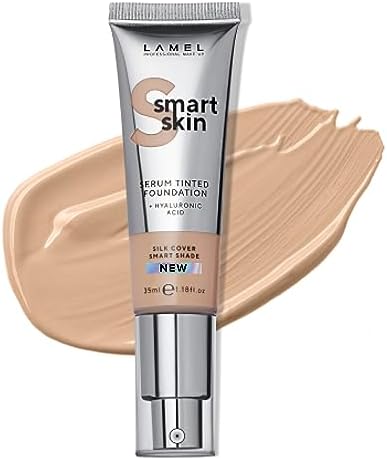 LAMEL Smartskin Serum Tinted Foundation - Hydrating & Nourishing - Hypoallergenic & Skin-Caring - Color Correcting - Anti-Aging Formula with Hyaluronic Acid, 402-1,18 fl.oz