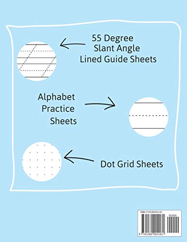 Calligraphy and Hand Lettering Practice Notepad: Modern Calligraphy Slant Angle Lined Guide, Alphabet Practice & Dot Grid Paper Practice Sheets for Beginners (Slanted Calligraphy Paper) - Image 2