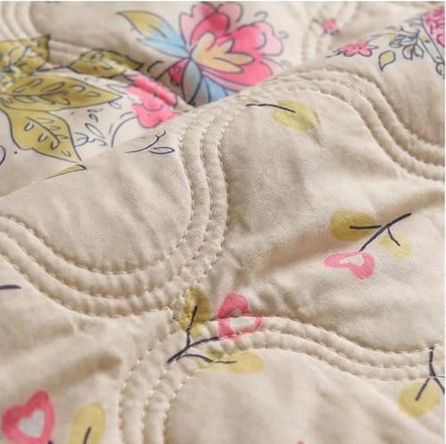 Image of Summer Blanket 100% Cotton Reversible Ac Comforter and Cooling | Classic Printed Design | Quilt | Dohar Single /Double Bed Quilt Ideal for Gifting (Cream Color Carry Floral Desing, Double)
