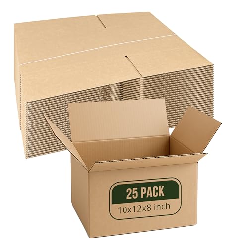 Image of 12x10x8 Shipping Boxes Small Moving Boxes, 25 Packs Cardboard Box Corrugated Boxes Shipping Box Moving Box for Business Packaging Box