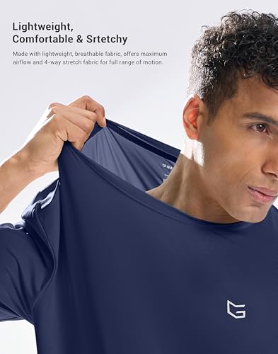 Image of G Gradual Men's Sun Protection Swim Shirt UPF 50+ Rash Guard Short Sleeve Quick Dry Water Hiking Workout Shirts for Men