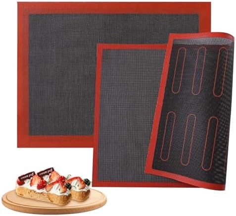 2 Stück Silikon Backmatte 40x30cm – Wiederverwendbare Antihaft Da...