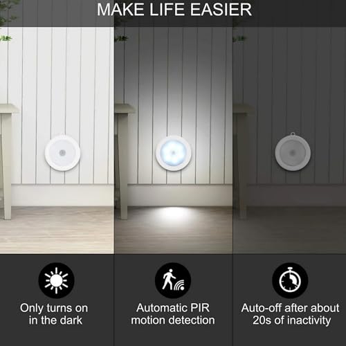 Image of Motion Sensor Light for Home with USB Charging, Wireless Sensor Light for Wardrobe, Night Light for Cupboard, Stairs - White (Pack-1)