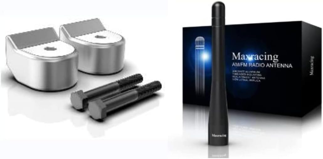 MAXRACING 2-Inch Suspension Leveling Kit Compatible with 2005-2022 Ford F250 and MAXRACING Short Aluminum Antenna Compatible with 2009-2023 Ford F250 Pickup Truck