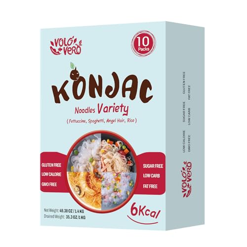 Image of VOLO VERO Konjac Noodles Variety Pack 10 Pack, Shirataki Pasta Assortment | Gluten Free, Vegan, Keto, Low Carb, Plant Based, Zero Sugar, Fat Free, Multiple Noodle Styles, Ready in Minutes Holiday Gifts