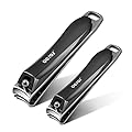 BEZOX Set di clip per unghie – acciaio inox ultra Sharp per unghie e clip per unghie & comodo ed ergonomico, per adulti, bambini Nero Scuro