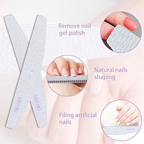 URAQT Professionelle Nagelfeile, 16 Stück, Feile 100/180, waschbar, für Nägel, doppelseitig – Friseursalon, Haustiere (weiß)