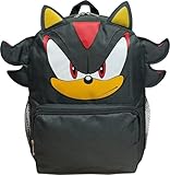 Ruz Mochila pequena Sonic The Hedgehog de 30,5 cm com recursos 3D, Sonic - Shadow - Mochila escolar infantil Knuckles, Azul, Sonic 12', Sombra