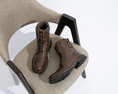 Image of Jousen Boots for Men Casual Dress Retro Lace Up Motorcycle Boots