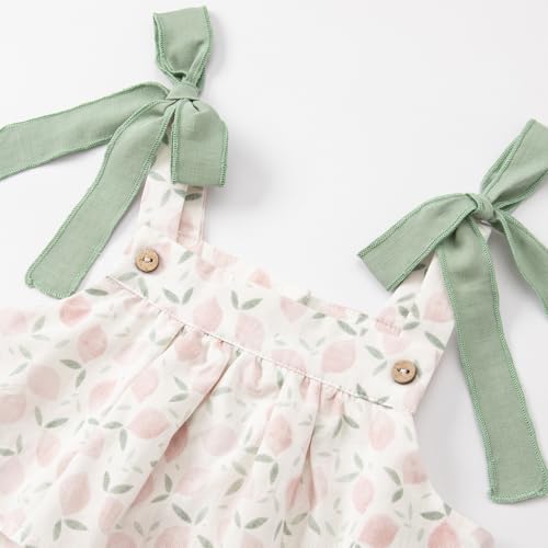 DAVE&BELLA Toddler Girls Summer Dress Boho Floral Sleeveless Princess Sun Dress Ruffle Hem Cotton Playwear with Hairband3