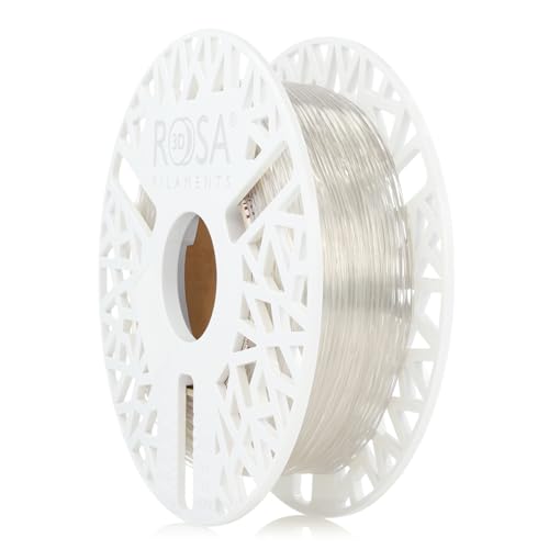 Rosa3D - Filamento de TPU (1,75 mm, para impresora 3D, bobina transparente, 0,5 kg, Flex 85A)