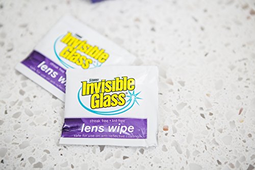 Image of Invisible Glass 90102-6PK Lens Cleaning Wipes - Streak-Free, Lint-Free Wipes for Glasses, Camera Lenses, Binoculars & Smartphone Cameras, Safe on Reflective Coatings - 20 Count (Pack of 6)