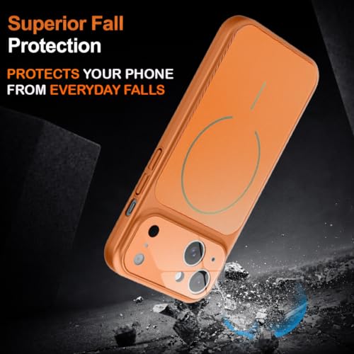 Image of SHINESTAR Premium Luxury Case Compatible with iPhone 13 | Protective Back Cover with Camera Lens Safety | Wireless Charging Support | Slim Fit Durable Design | Enhanced Grip Protection Orange