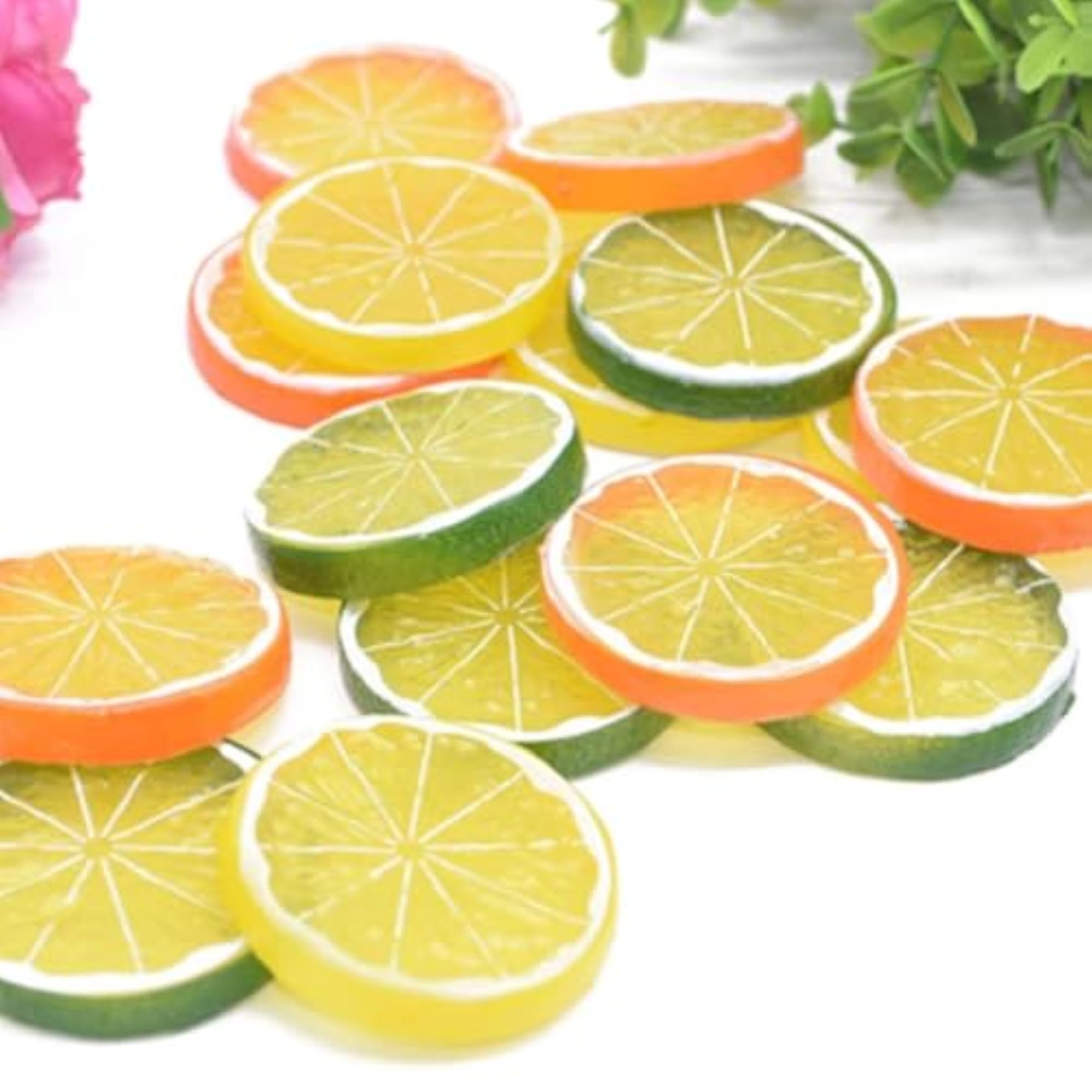 30pcs Realistic Fake Lemon Slices for Home Decor