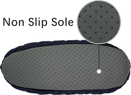 Image of BenSorts Men Fuzzy Slipper Socks with Grippers Non Slip Indoor House Socks Christmas Gifts