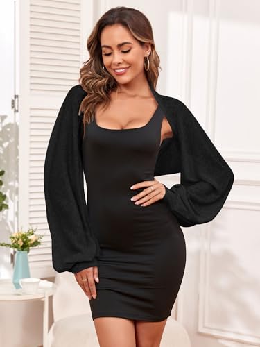 ZAFUL Women's Sheer Shrug Y2K Long Sleeve Cardigans 2025 Irregular Tie Front Bolera2