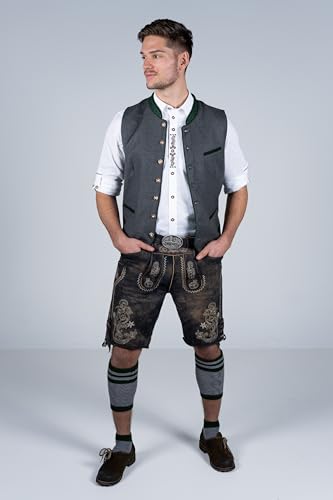 Bavarian Traditional Short Leather Trousers Alex Lederhosen with Belt2