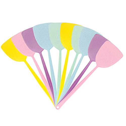 Preisvergleich Produktbild MojiDecor Fliegenklatsche, Pest Control mit Integriertem Mückenschaber Mückenschutz Fliegenschutz für Fliegen, Mücken und Insekten, Farblich Sortiert (10 Stücke)