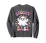 Photo Gallery spooky babe camicia carino fantasma con fiori halloween grafica felpa Photo Gallery spooky babe camicia carino fantasma con fiori halloween grafica felpa
