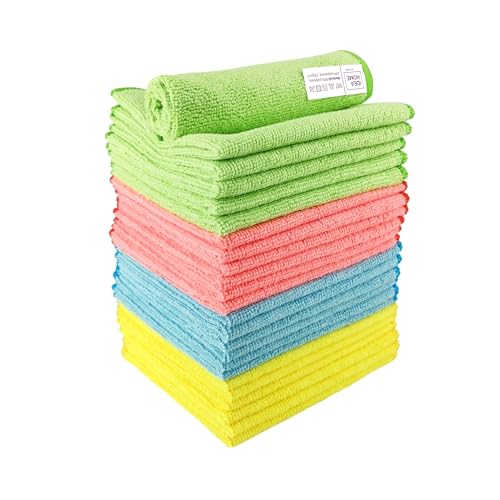 IDEA HOME-24 Stück Mikrofasertücher Putzlappen Staubtücher Reinigungstücher Putztücher Allzwecktücher 30x30cm Farbig Sortiert