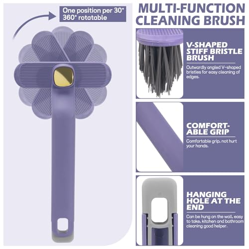 Image of 2 pcs Multi-Function Rotating Crevice Cleaning Brush, Rotating with No Dead Corners Cleaning Brush, Bathroom Crevice Cleaner, Thin Cleaning Brush for Tight Spaces