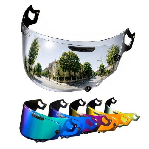 Image of PSLER Shatterproof Helmet Visor for Regent X Corsair-X,Silver-Mirror