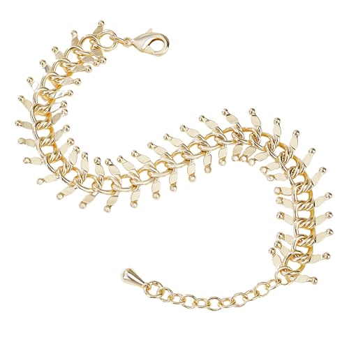 Fashion Personalized Fish Bone Shape 14K Gold-plated Bracelet/Adjustable Centipede Women's Gold Bracelet