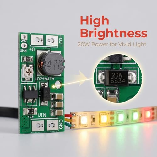 Image of 2 Pcs LD24AJTA LED Driver Board Adjustable, 20W 6~25V DC to DC LED PWM Controller Step Down Constant Current Converter Converter