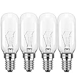 40w E14 Cooker Hood Light Bulb 230V 320lm T25 Extractor Fan Bulb SES Appliance Lamp Oven Light Bulb Warm White 2700K Dimmable 4-Pack.