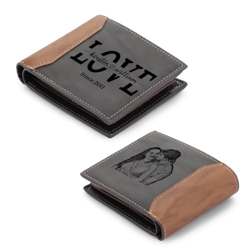Mens Wallet - Gift for Boyfriend or Husband - Personalized Wallet Gift for Him Birthday Christmas Anniversary Valentine's Day