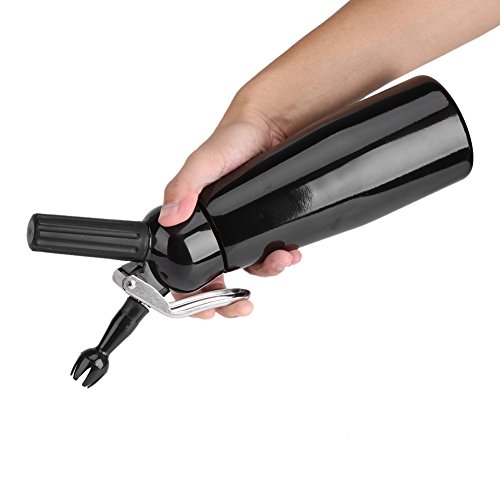 Fydun Dispensador de Crema de 500 ml, batidor Profesional de Espuma de Crema de Aluminio con 3 boquillas para Mantequilla de Postre de Cocina casera