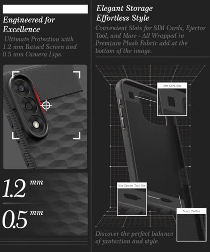 Image of WOW IMAGINE Back Cover for 1+ OnePlus Nord 5 with Hexa Cube Design | Ultra Slim Soft Rubberised Case | Inner Velvet Fabric | Matte Silicone Flexible Mobile Case | Camera Protection - Black
