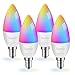 Lampadina Smart E14, WiFi Intelligente LED Lampadine a Candela, Compatibile con Alexa e Google Assistant by Avatar Controls, RGBCW Multicolore Dimmerabile 5W=40W 2700K-6500K (4)