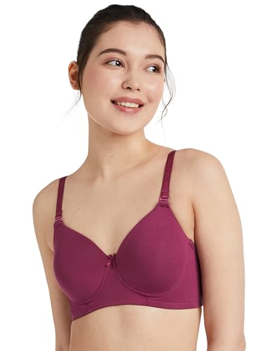 Image of Amazon Brand - Symbol Women's Cotton Stretch Padded Wire Free Medium Coverage T-Shirt Bra