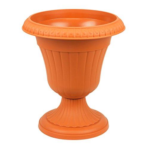Pot de fleur en plastique Milano avec soutien, ht. 42 cm, en terre cuite