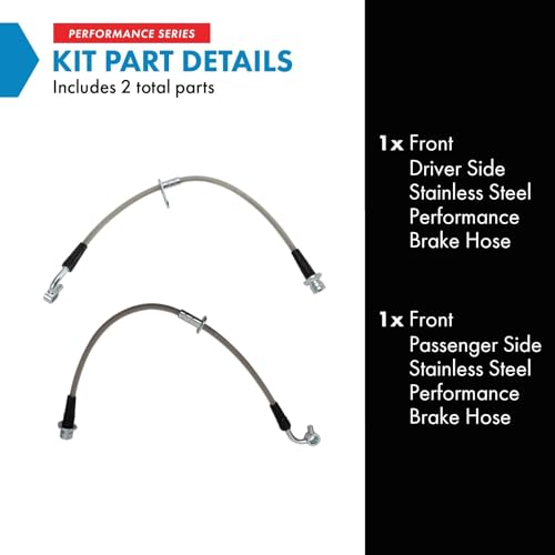 Image of TRQ Front Brake Hose Set Compatible with 2007-2011 Honda CR-V