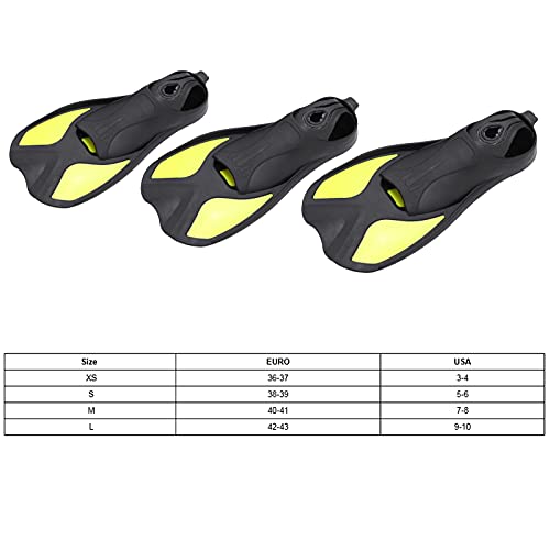 Swim Fins,Topside Snorkel Fins Swimming Training Fins Flippers for Snorkeling Outdoor Water Sports Swimming Fins Soft Snorkel Diving Fins Adult Man Woman Swim Shoes(S)
