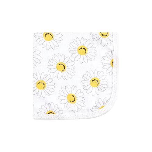 Image of Hudson Baby Unisex Baby Cotton Muslin Washcloths, Poppy Daisy, One Size