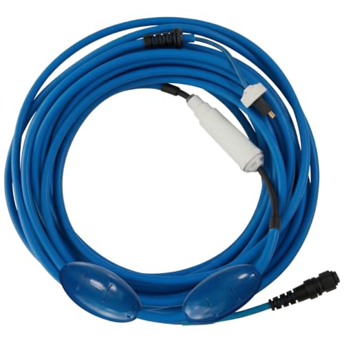 Gearwiz 9995862-60ft Blue Cable Only Compatible with Dolphin Pool Robot Nautilus CC Plus [Non WiFi] M200 9995862 Includes 2 Big Floats and Swivel [2 Prongs] Updated