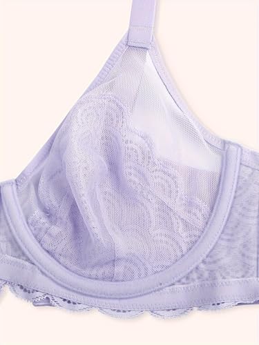Image of HSIA Minimizer Bras for Women Large Bust Full Coverage Lace Plus Size Bra - Mermaid Scales