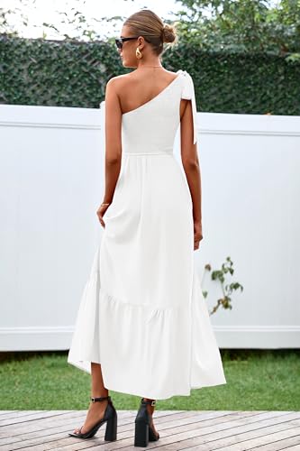 PRETTYGARDEN Womens One Shoulder Summer Maxi Dress Smocked Flowy Boho Beach Long Sundress Sleeveless Wedding Guest Dresses4