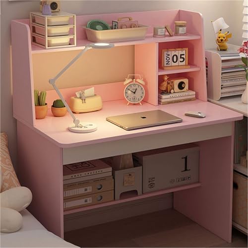 JingNian Scrivania per Computer con Cassettiera e Libreria, Tavolo da